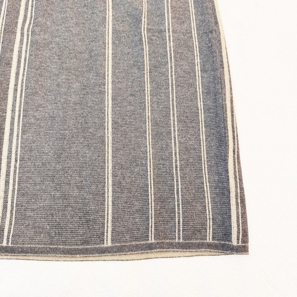 Bruestle Wool Lined Skirt A-Line Grey Striped SZ6 Made in Germany - Picture 2 of 6